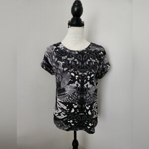 🖤AllSaints Black & Gray Printed Short Sleeve Tee size small 🖤